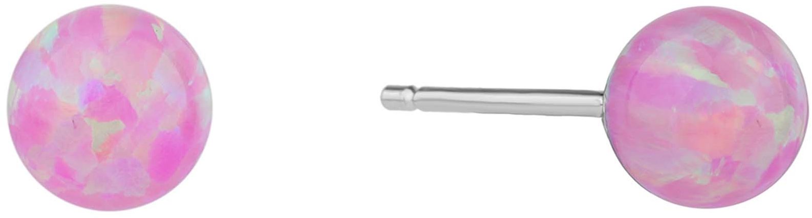 BEALIO 11233 Stříbrné náušnice KULIČKY 6 mm růžový OPÁL (Ag 925/1000, 0,75 g)