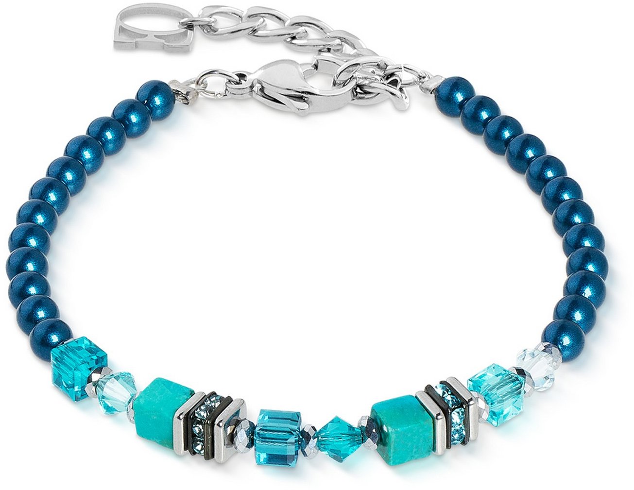 Coeur de Lion Dámský náramek Princess Teal Glow silver 2103/30-0624