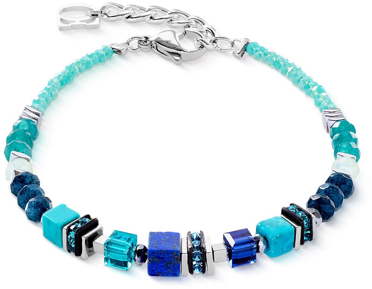 Coeur de Lion Dámský náramek Wave Precious Flow silver-teal 3046/30-0607