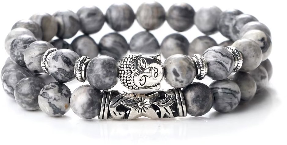 Predator Q1 Blackthorn pánské náramky, Buddha, sada 2 kusy