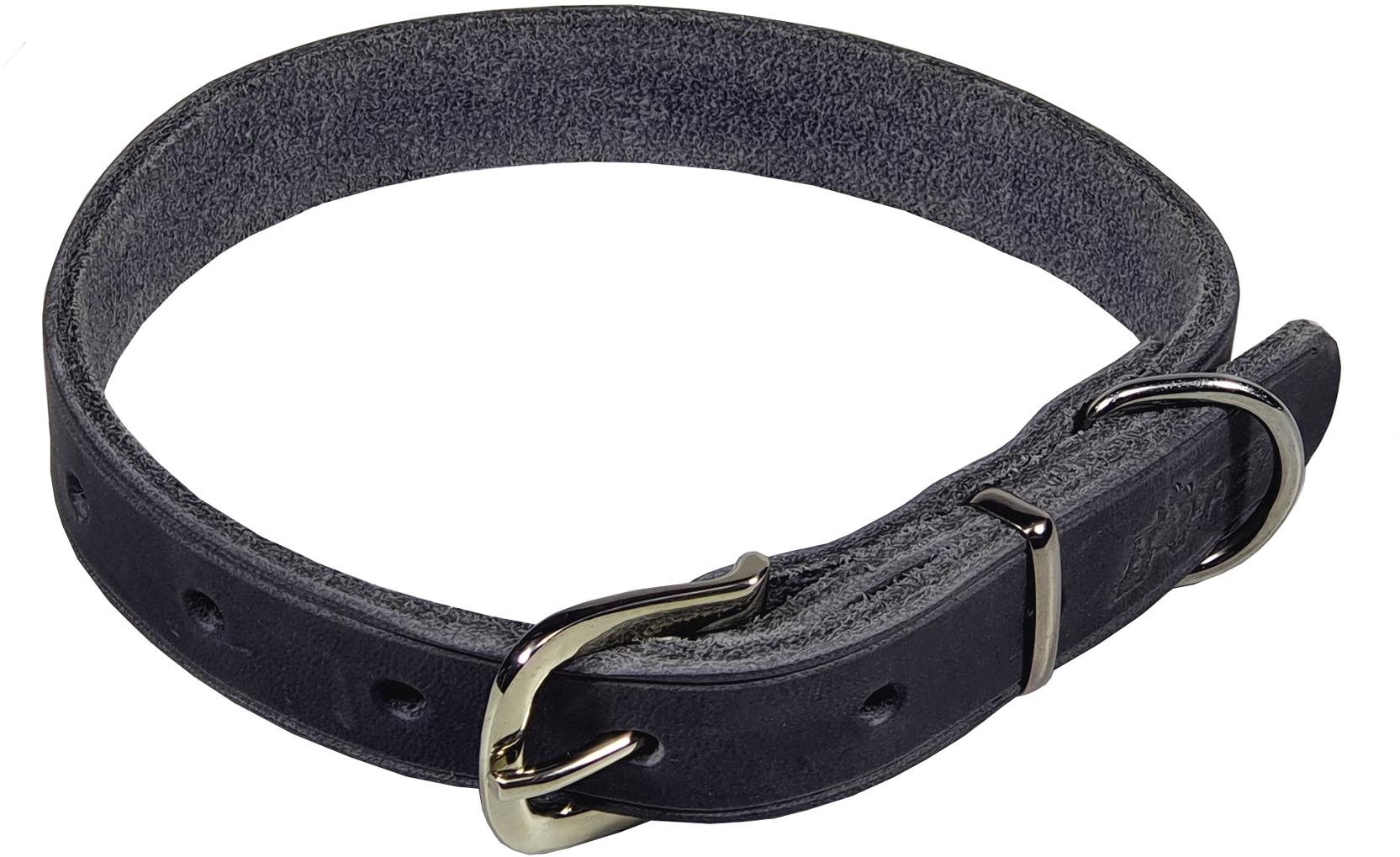 Bafpet Obojek z mastné kůže Zubr, Šedý, 20mm × 50cm /34-46/ 14104Z
