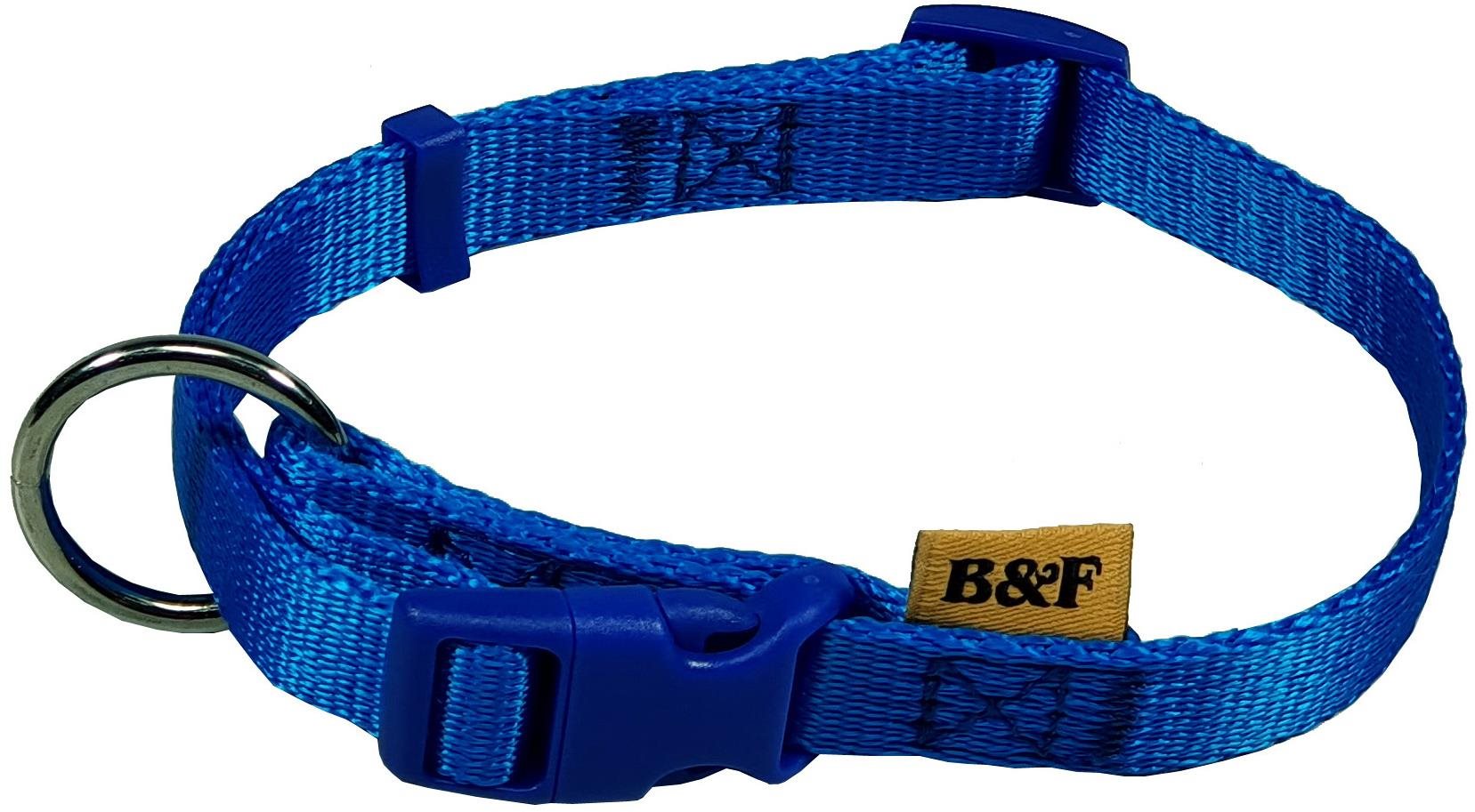 Bafpet Popruhový obojek jednobarevný - Modrá, 25mm × 40-66cm, 18102J