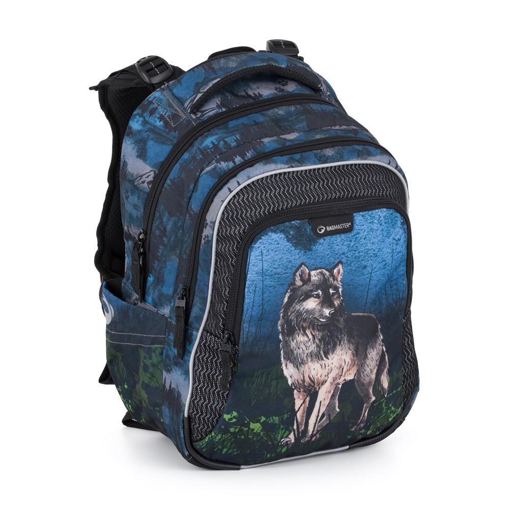 BAGMASTER LUMI 24 F školní batoh s motivem vlka