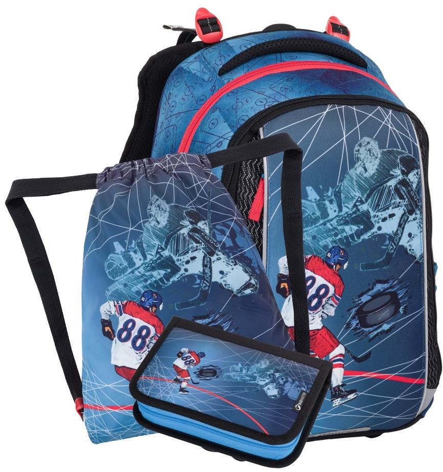 BAGMASTER VEGA 24 A školní set pro prvňáčky s hokejovým motivem