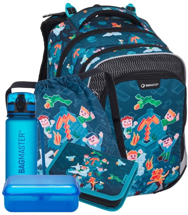 BAGMASTER LUMI 24 E, velký školní set pro prvňáčky s kostičkovou říší