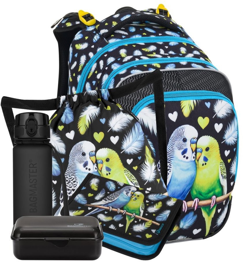 BAGMASTER Beta 25 A papoušek: batoh, penál, vak, láhev, svačinový box