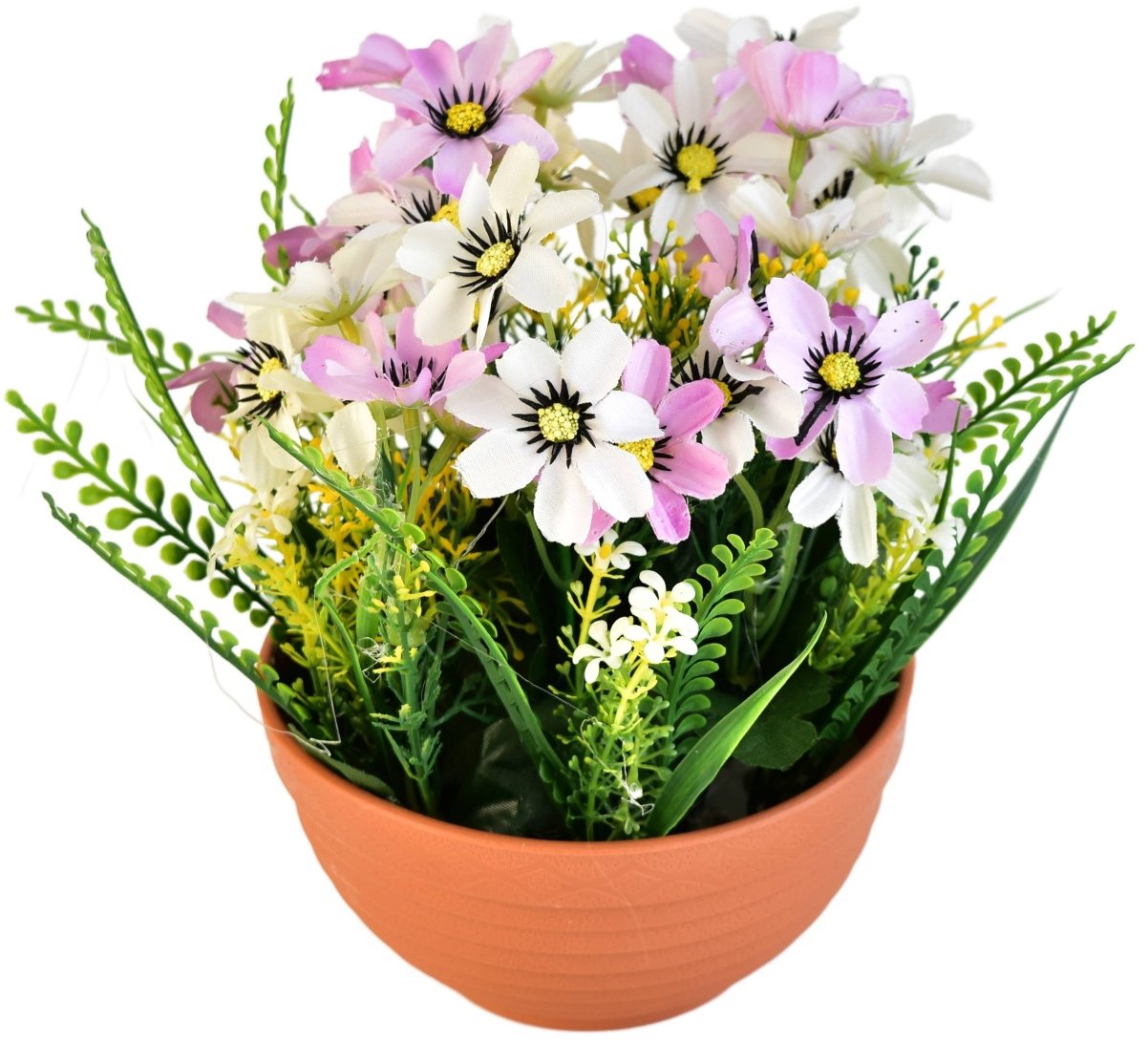 BerryHome Květinová miska bílo-fialová, průměr 23/ 21 cm