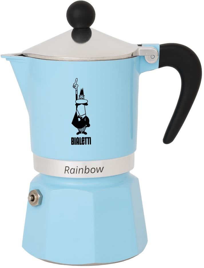 BIALETTI Moka konvice rainbow 6 šálků světle modrá