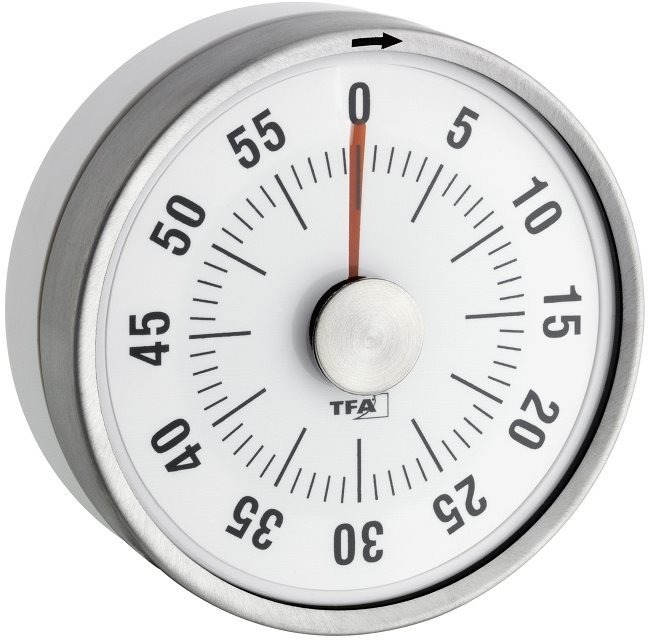 TFA Mechanická minutka 38.1028.02 – PUCK – bílá