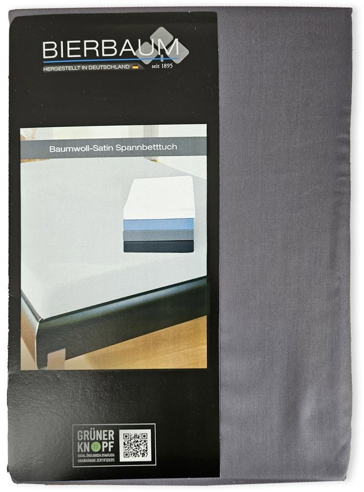 Bierbaum Saténové prostěradlo 140 × 200 cm antracitové