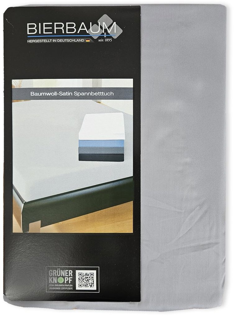 Bierbaum Saténové prostěradlo 180 × 200 cm středně šedé