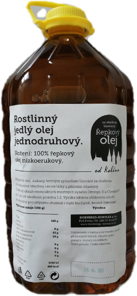 BIOENERGO - KOMPLEX Řepkový olej lisovaný za studena kanystr 5 l