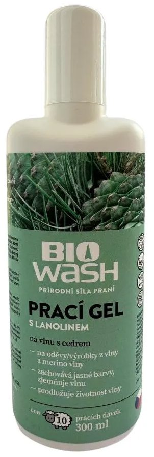 Biowash Prací gel na vlnu s cedrem 300 ml