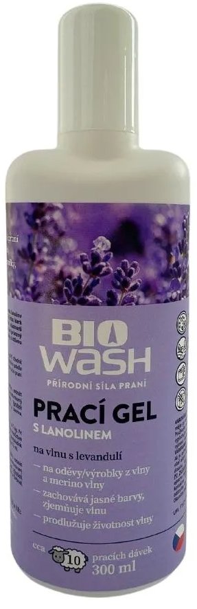 Biowash Prací gel na vlnu s levandulí 300 ml
