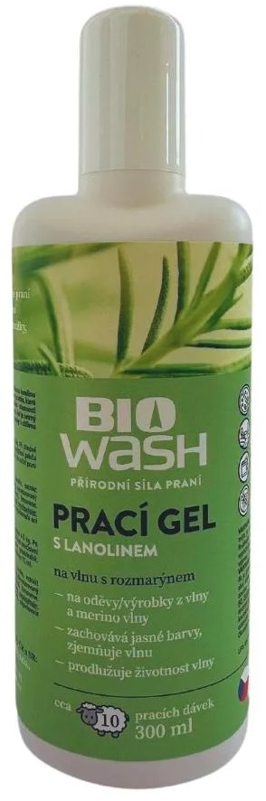 Biowash Prací gel na vlnu s rozmarýnem 300 ml