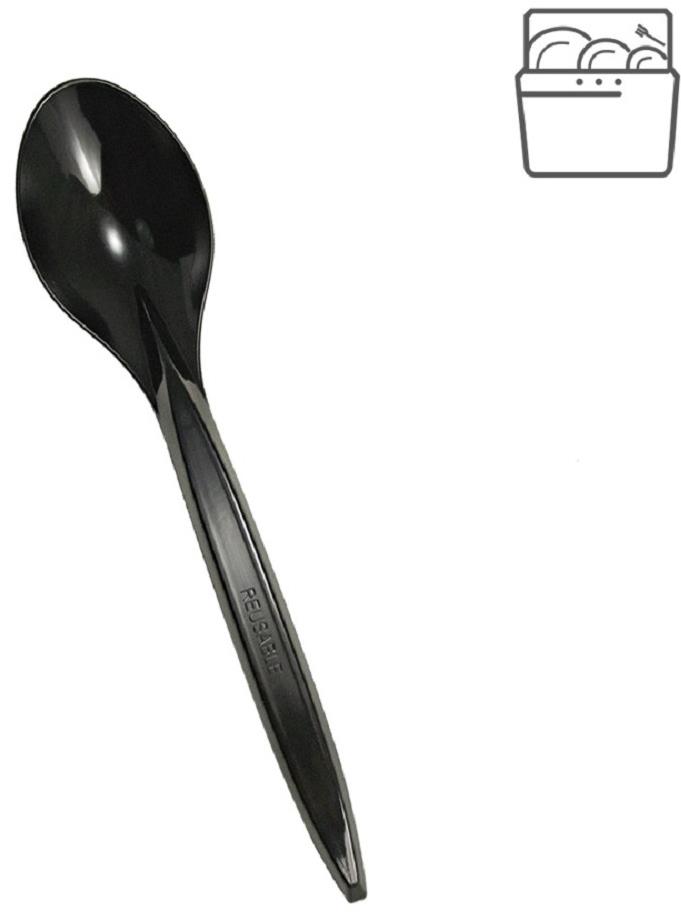 Bittner Lžíce plastová 18 cm černá znovupoužitelná, 100 ks