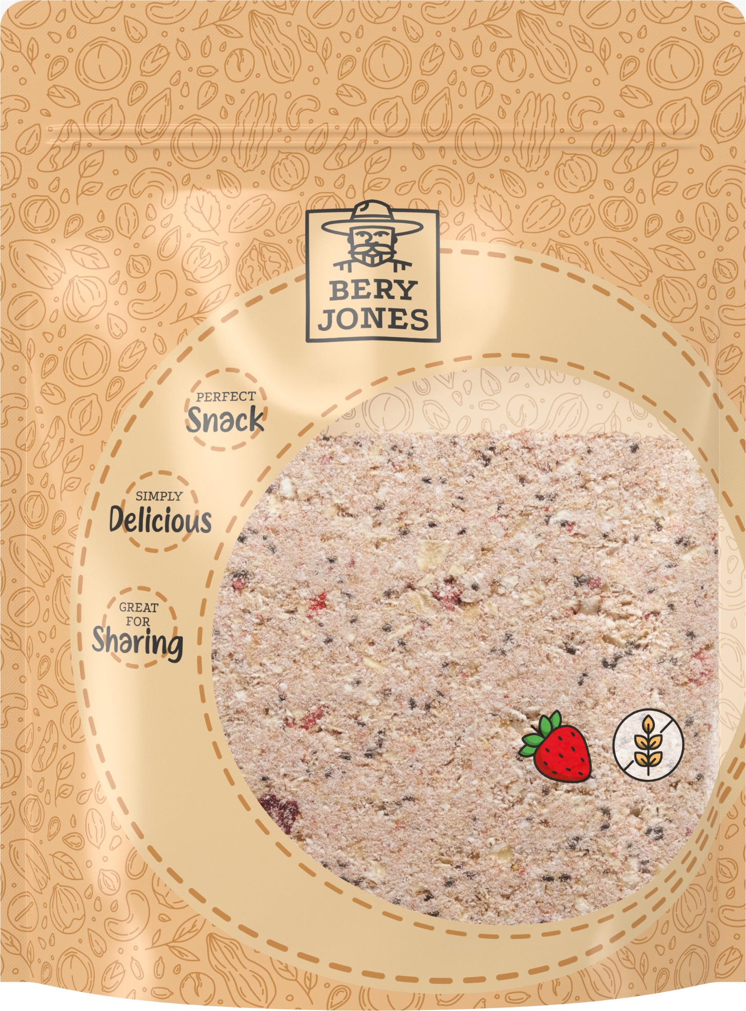 Bery Jones Kaše ovesná jahodová s kokosem bezlepková 500g