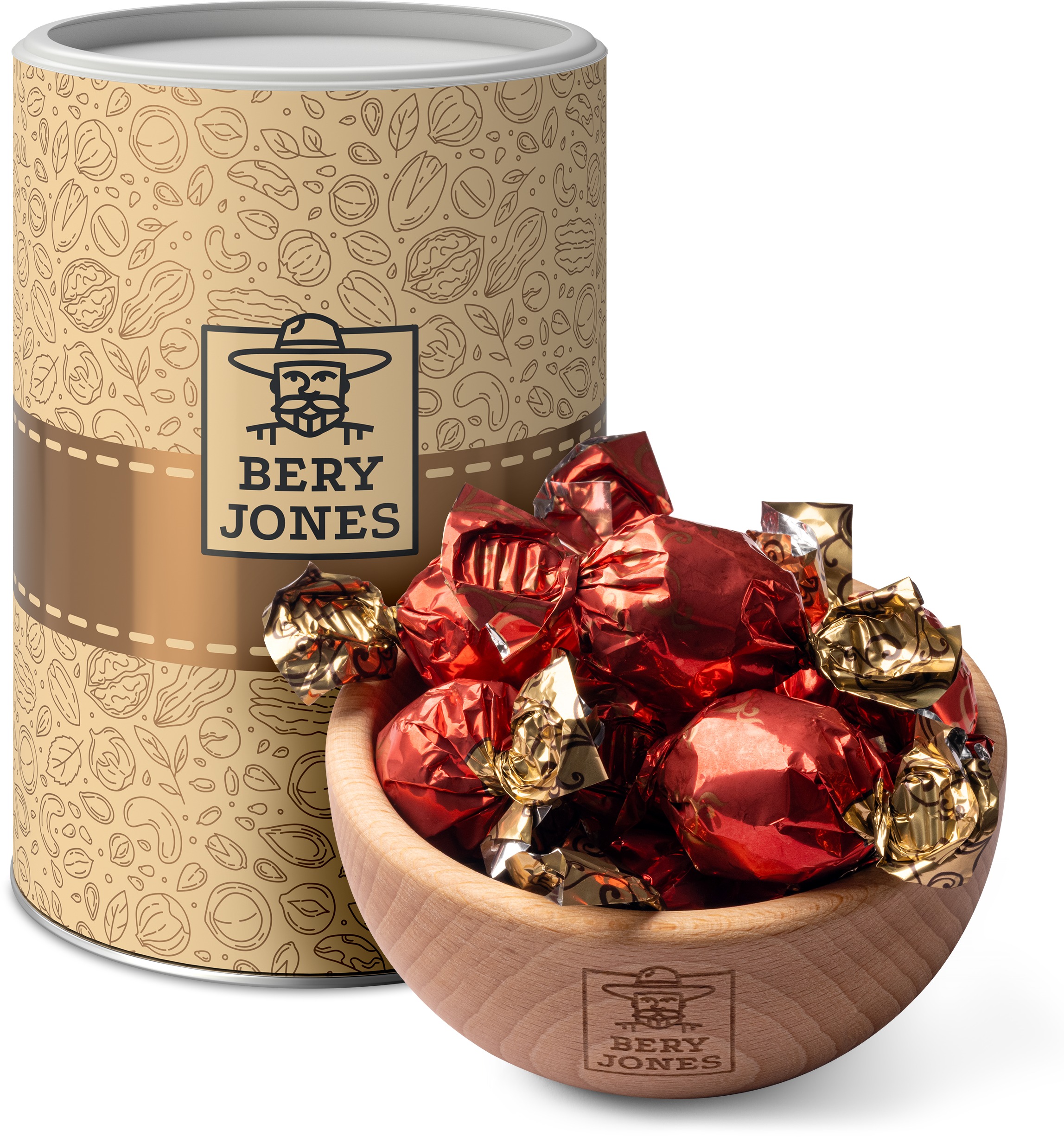 Bery Jones Pralinky mléčná čokoláda s lískooříškovým krémem v tubusu 340g
