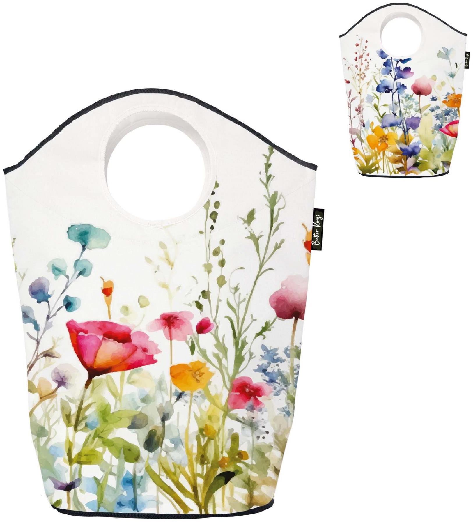 Butter Kings Koš na prádlo watercolour flowers 60 l