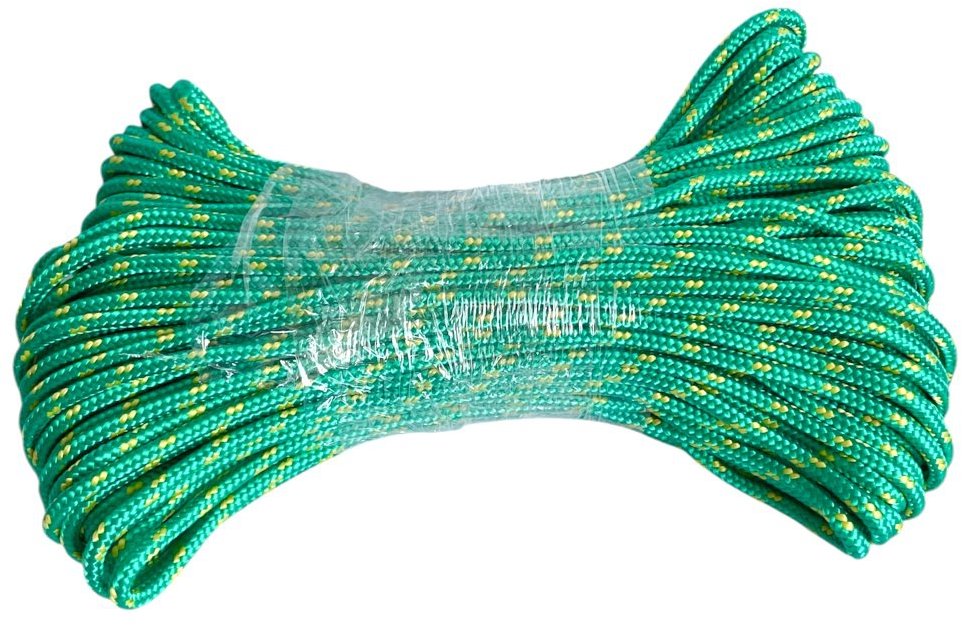 BKshop PPF 6 Polypropylenové lano pletené s jádrem, průměr 6 mm, 50 m zelené