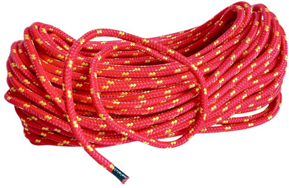 BKshop PPF 8 Polypropylenové lano pletené s jádrem, průměr 8 mm, 50 m červené