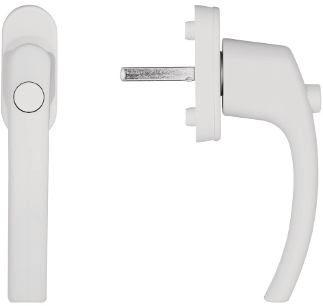 Blaugelb Okenní klička FGS 1758 s tlačítkem, 45°, trn 37 mm, RAL9016 bílá