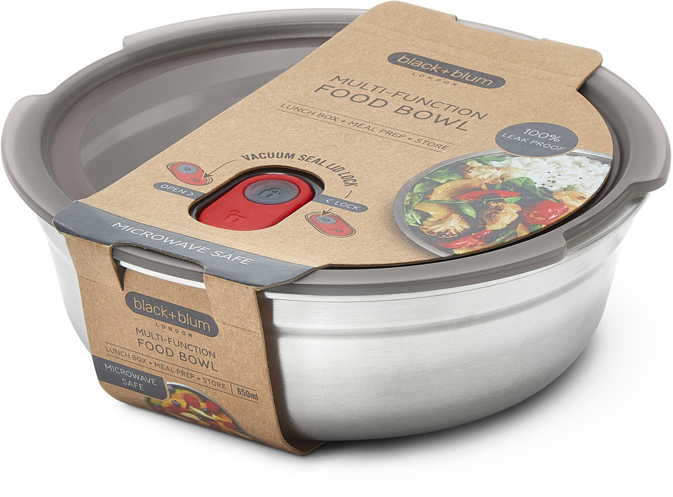 BB Kulatý ocelový lunch box 0,65 l, multifunkční