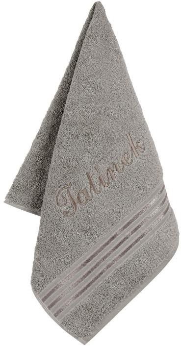 BELLATEX s.r.o. Froté ručník 50×100 Linie L/717 tm.šedá s výšivkou Tatínek