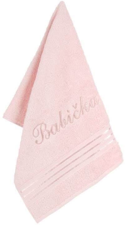 BELLATEX s.r.o. Froté ručník 50×100 Linie L/719 růžová s výšivkou Babička