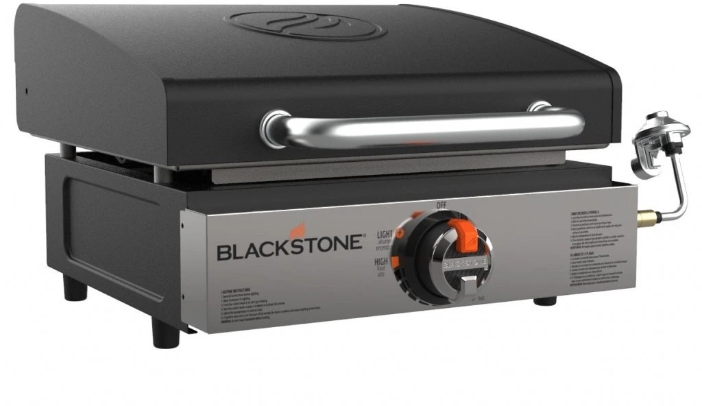 BLACKSTONE Stolní plynový gril 17" Griddle s nerezovým panelem a víkem