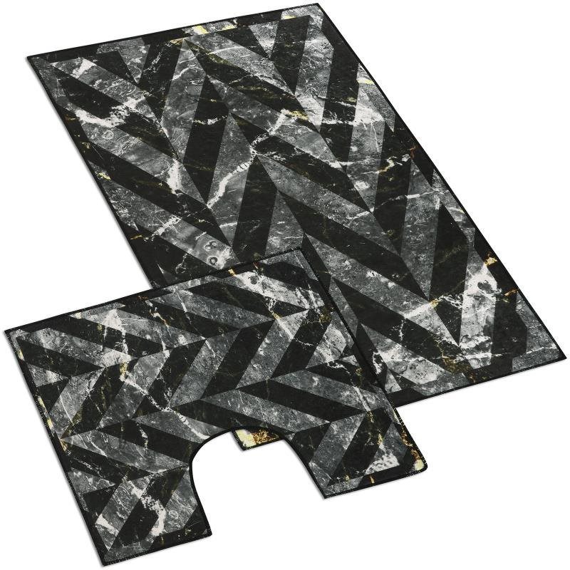 BELLATEX s.r.o. Koupelnová sada - 3D tisk 60×100+60×50 850/091 černý mramor