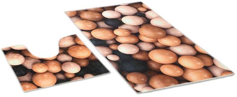Bellatex 3D tisk sada - 60 × 100, 60 × 50 cm WC - dřevěné koule