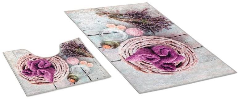Bellatex 3D tisk sada - 60 × 100, 60 × 50 cm WC - levandule