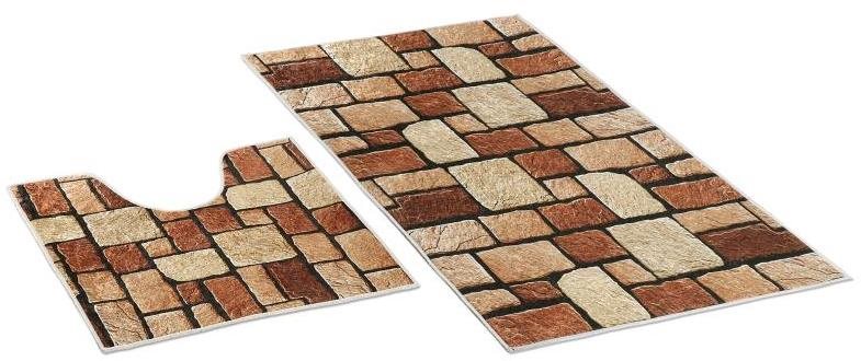 Bellatex 3D tisk sada 60 × 100, 60 × 50 cm - kamenná dlažba