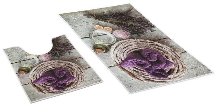 Bellatex 3D tisk sada 60 × 100, 50 × 60 cm WC - levandule