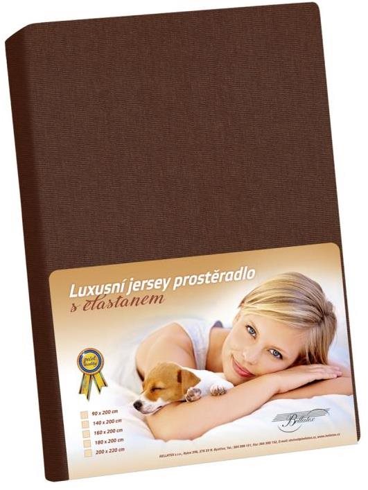 Bellatex Jersey s elastanem - 160 × 200 cm - tmavě hnědá