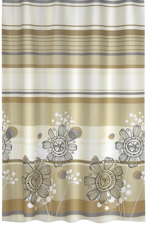 Bellatex Koupelnové závěsy - 180 × 200 cm - béžové květy
