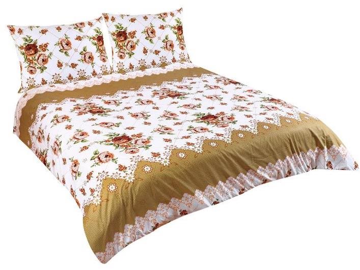 Bellatex Bavlna na dvoudeku - 1x 200 × 220, 2ks 70 × 90 cm - hnědá růže