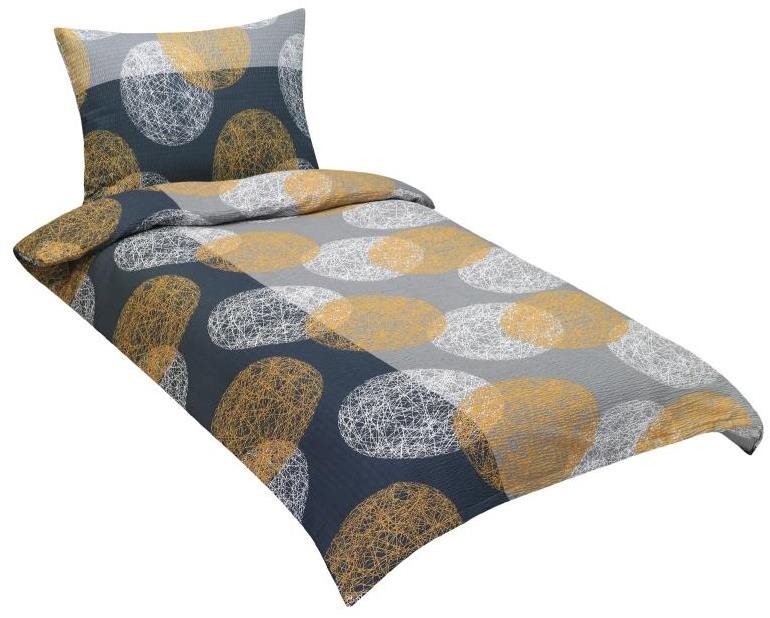 Bellatex Povlečení bavlna 90/865 šedooranžové koule 140 × 200, 70 × 90 cm