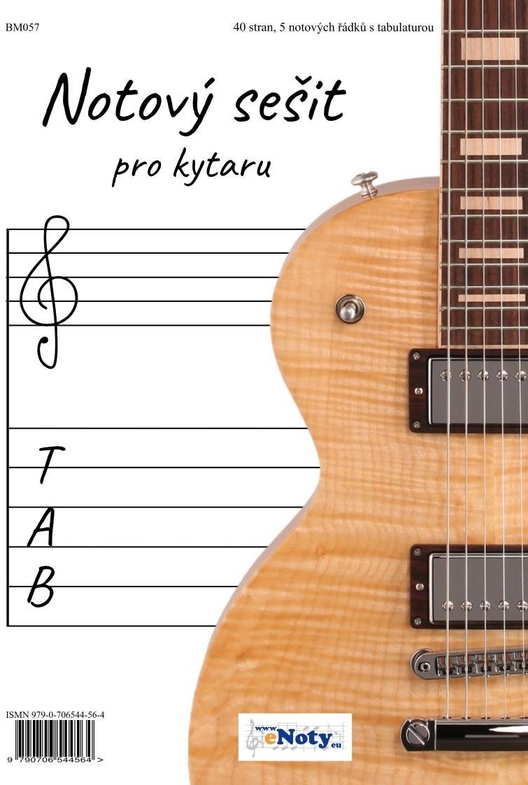 Notový sešit pro kytaru A4 - 40 stran, 5 notových řádků s tabulaturou