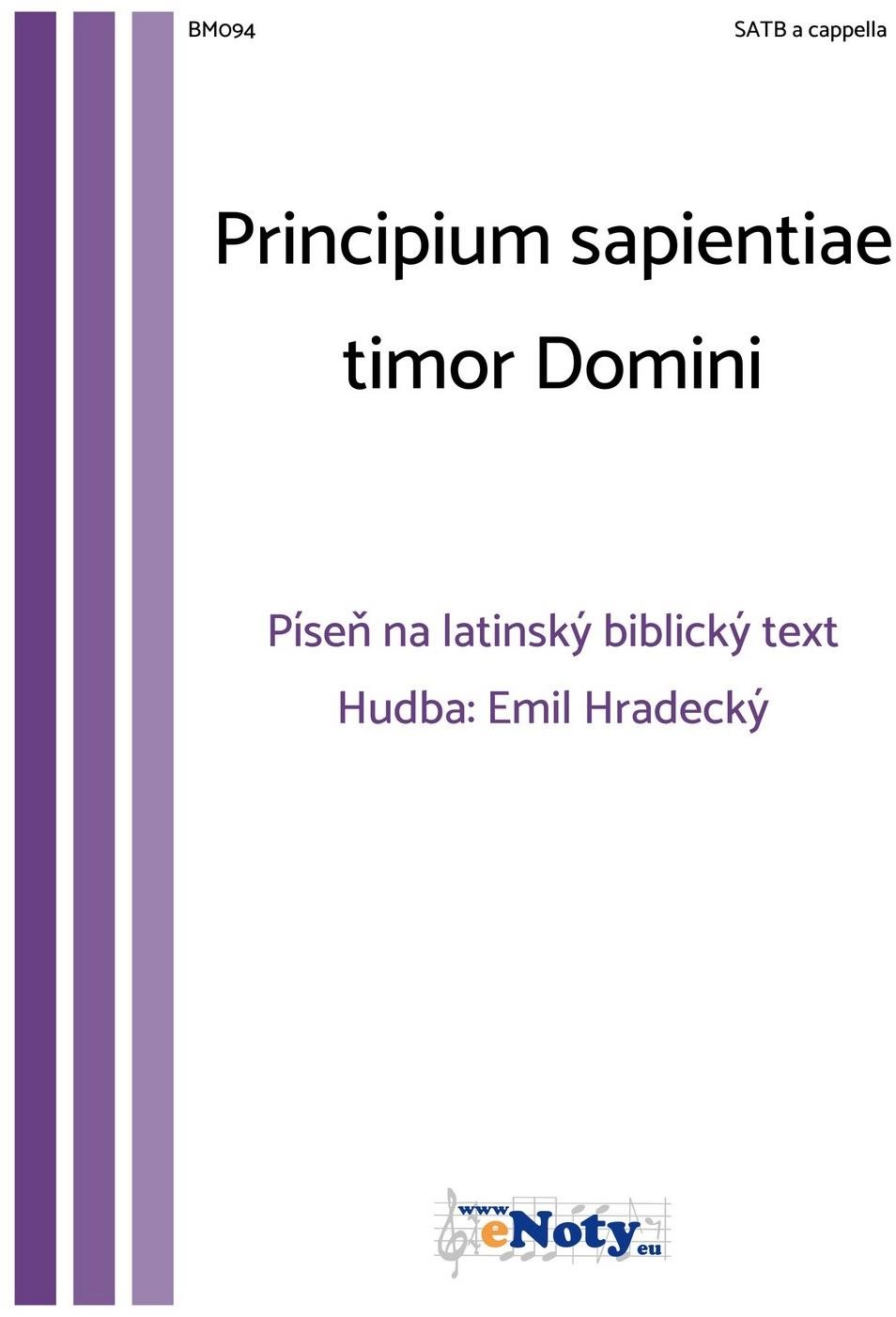 Principium sapientiae timor Domini - Emil Hradecký / SATB a cappella