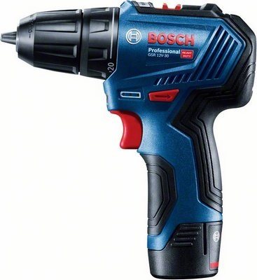BOSCH Professional Vrtačka AKU GSR 12V-30, kufr, sada vrtáků a bitů 0.601.9G9.001 (2 × 2 Ah)