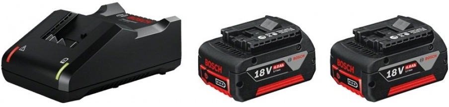 BOSCH Professional 2x akumulátor GBA 18V, 4 Ah + nabíječka GAL 18V-40 1.600.A01.9S0