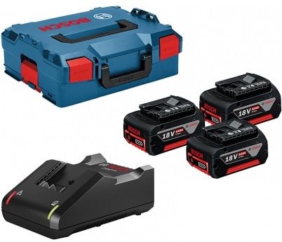 BOSCH Professional 3x akumulátor GBA 18V, 5 Ah + nabíječka GAL 18V-40 0.615.990.L3T