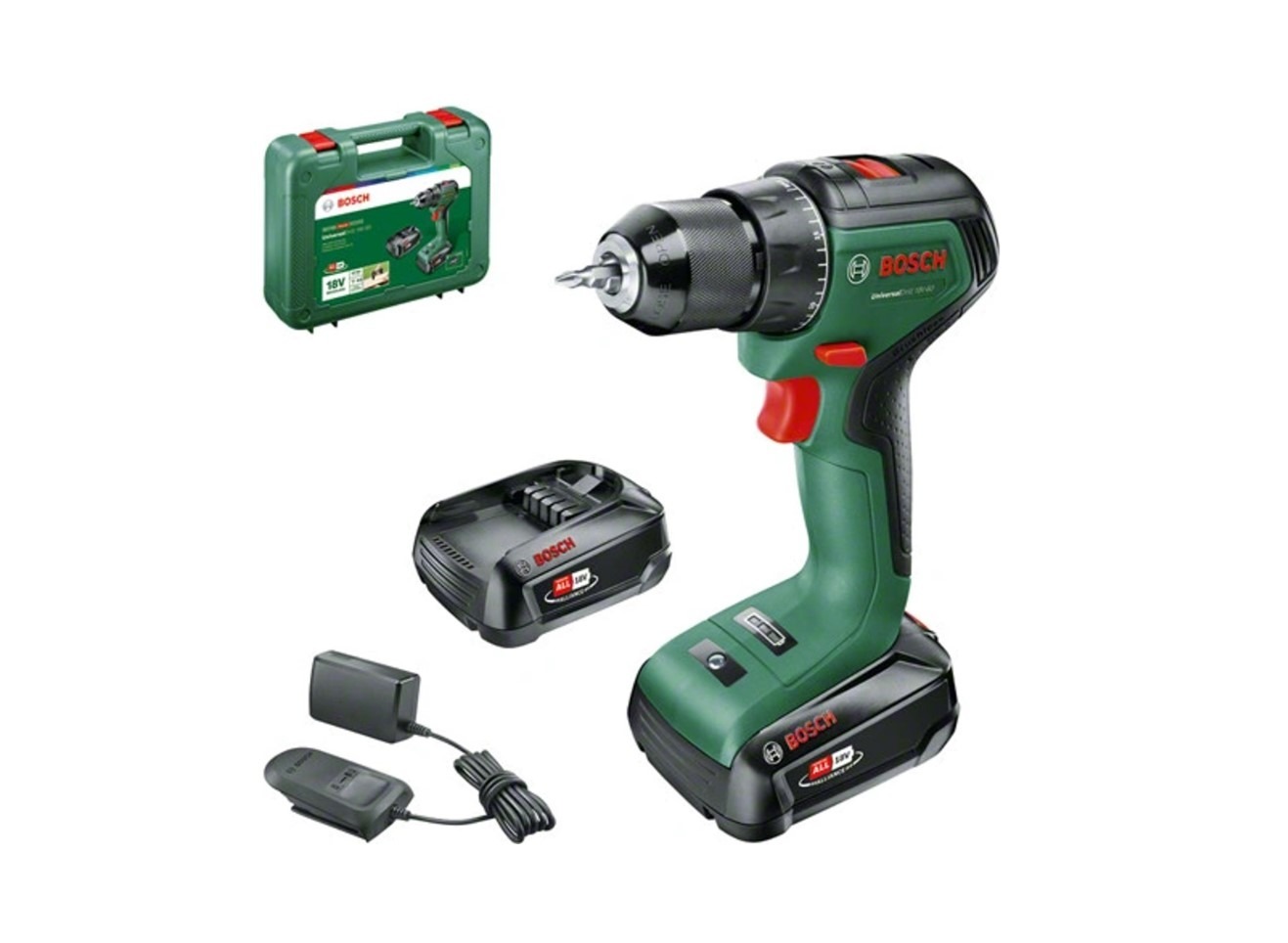 BOSCH Vrtačka AKU UniversalDrill 18V-60, kufr 0.603.9D7.002 (2 × 2 Ah)