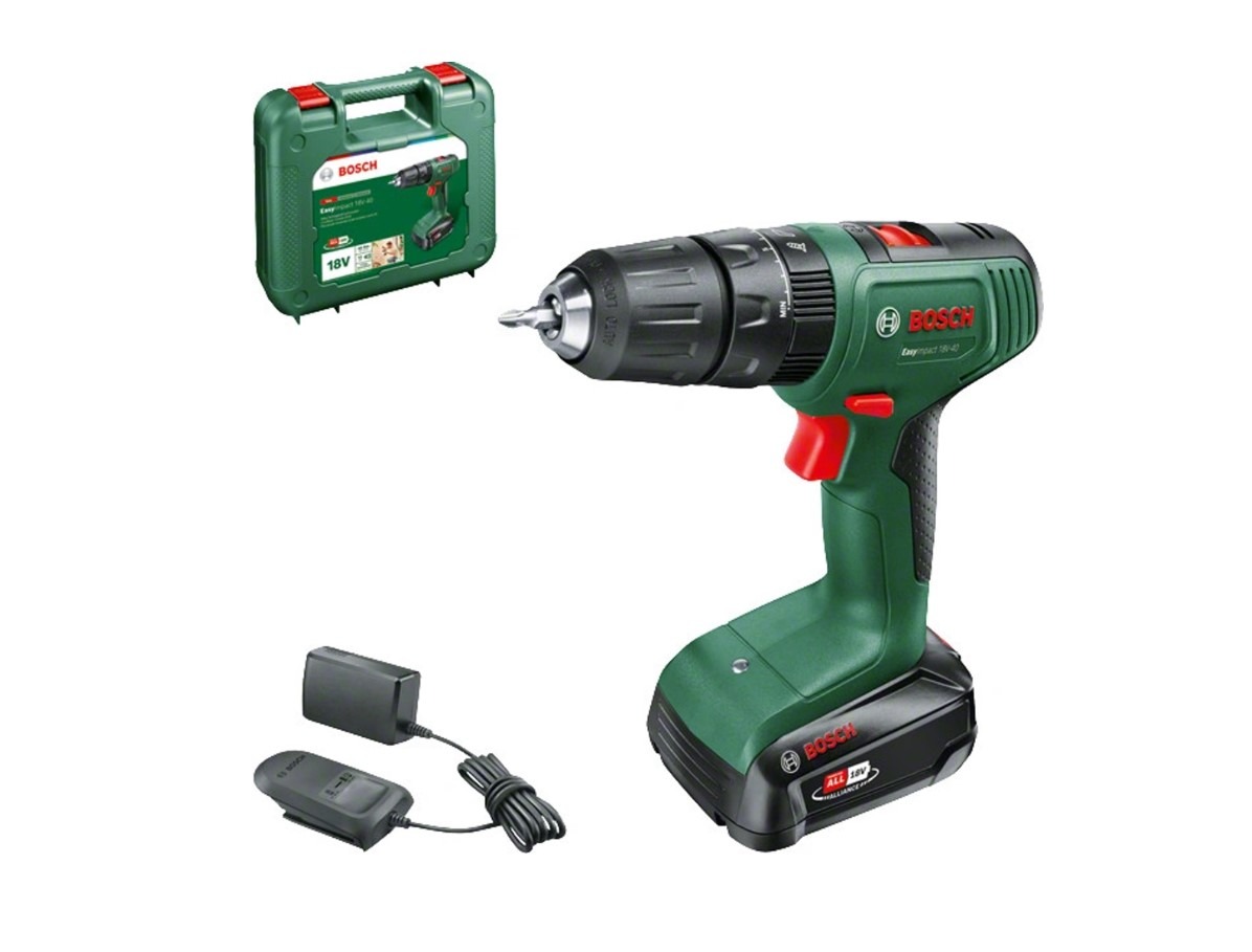 BOSCH Vrtačka AKU s příklepem EasyImpact 18V-40, kufr 0.603.9D8.101 (1 × 1,5 Ah)