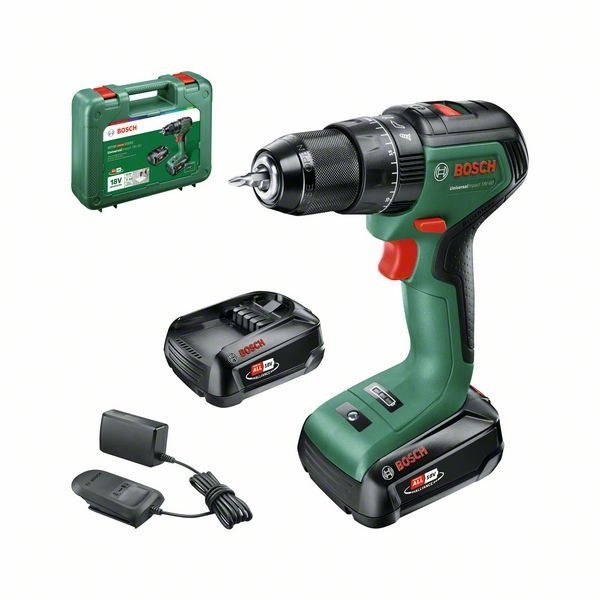 BOSCH Vrtačka AKU s příklepem UniversalImpact 18V-60, kufr 0.603.9D7.102 (2 × 2 Ah)