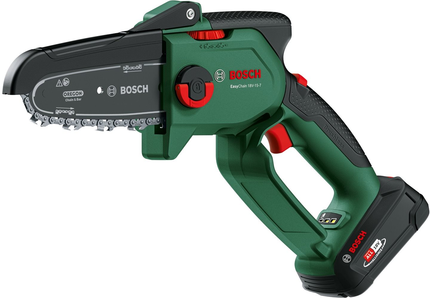 BOSCH Řetězová pila jednoruční AKU EasyChain 18V-15-7 (1x2,5 Ah) 0.600.8B8.900