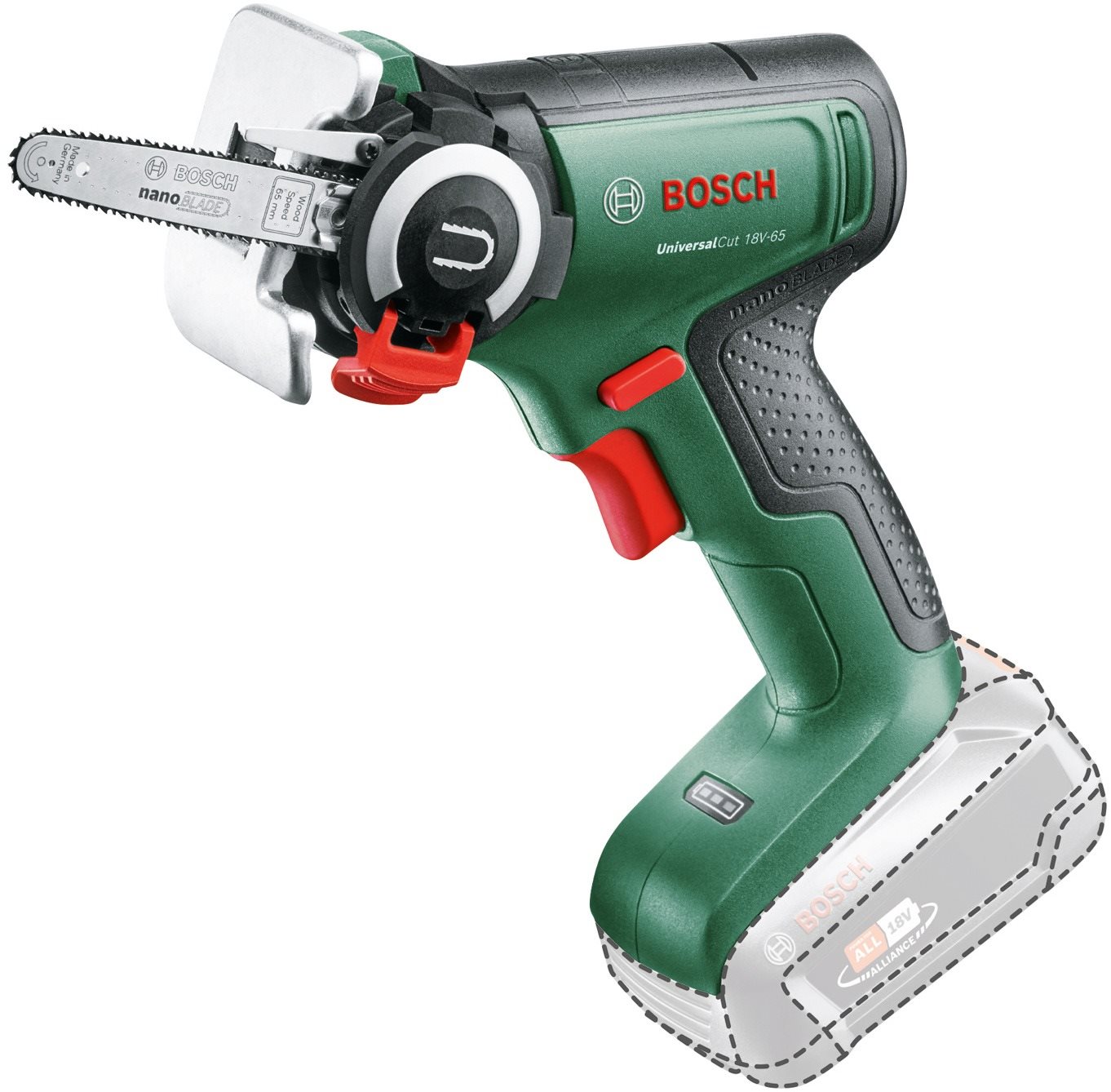 BOSCH Řetězová pila jednoruční AKU UniversalCut 18V-65 (bez AKU) 0.603.3D5.200