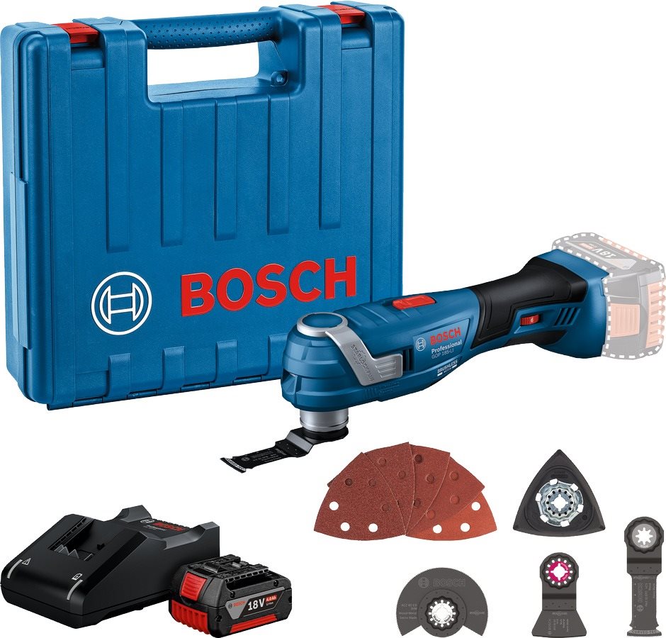 BOSCH Professional Oscilační bruska AKU GOP 185-LI 0.601.8G2.021 (1 × 4 Ah)